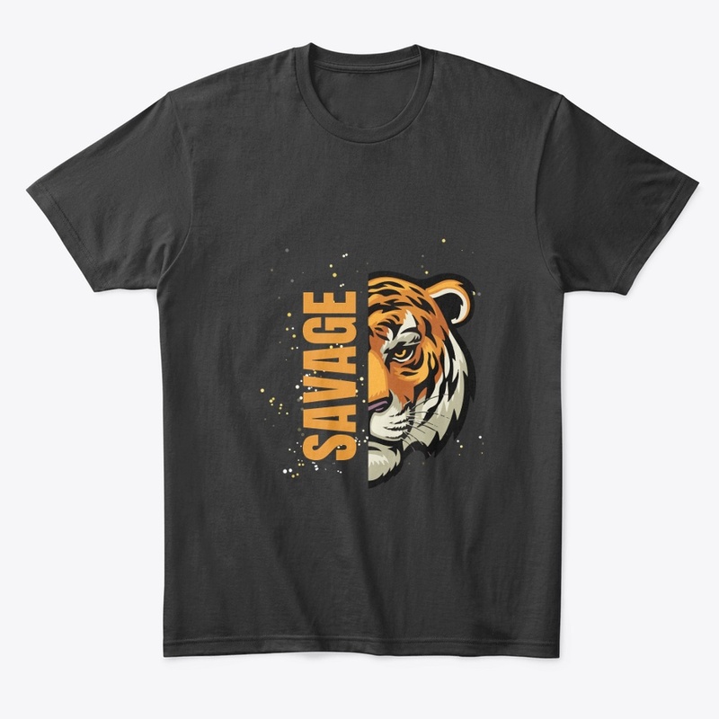 Black Illustrative Savage lion 