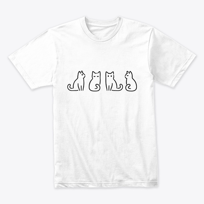 Cute Funny Cat T-Shirt Minimalist Design