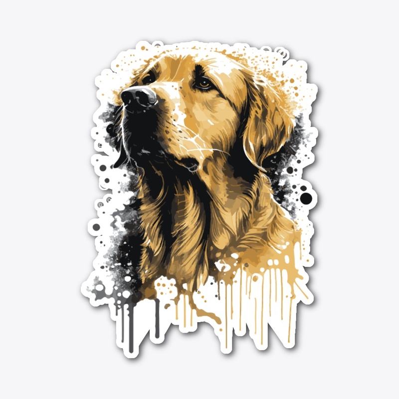 dog golden stily splash