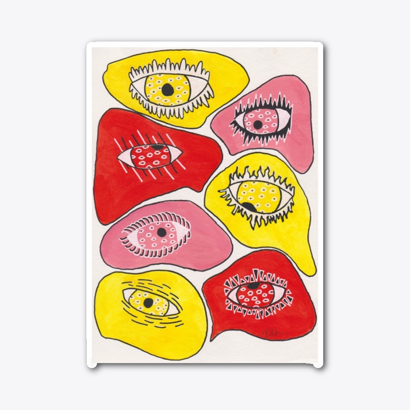 Always Watching Colourful Eye Print