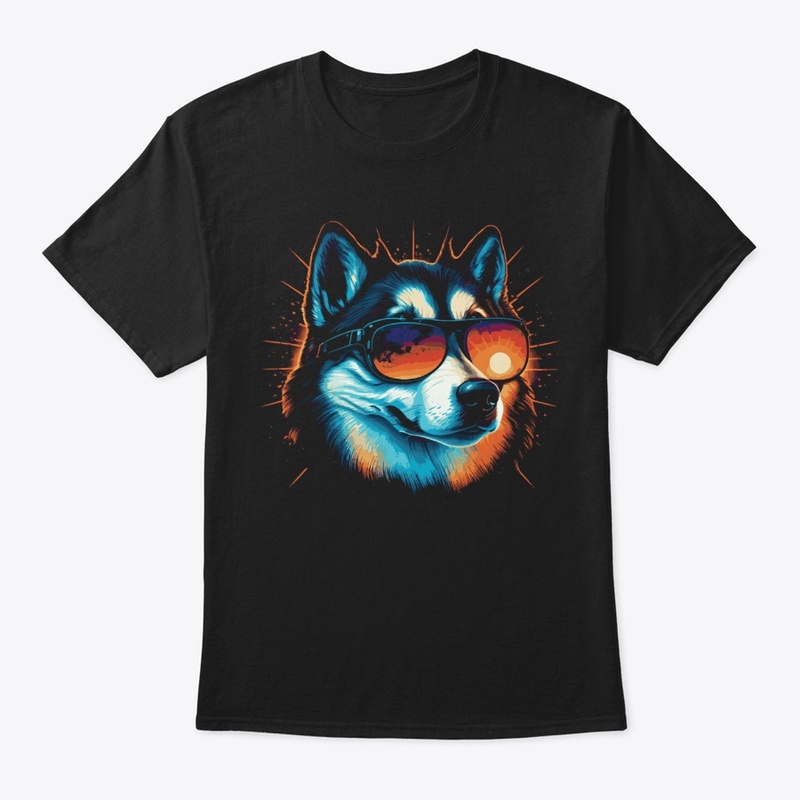 jackofallarts husky with sunglasses