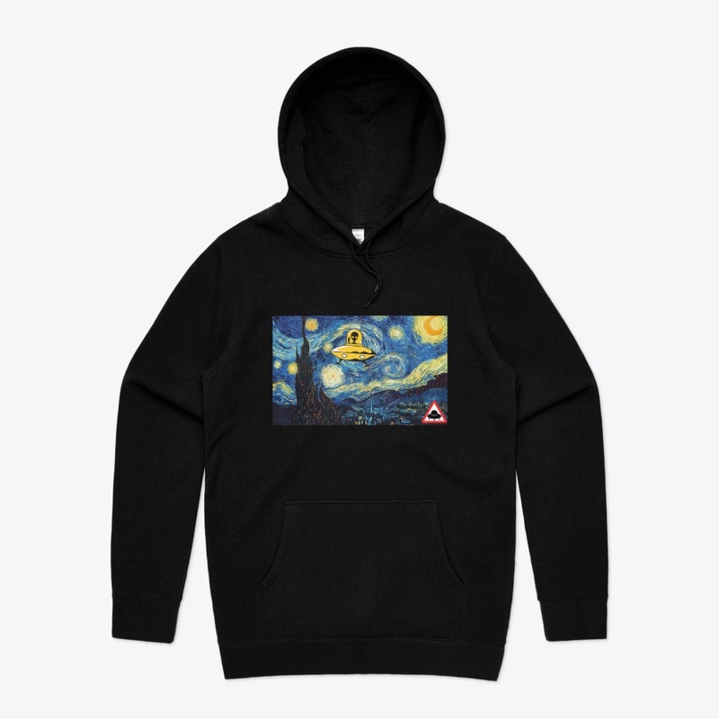 Starry night with alien