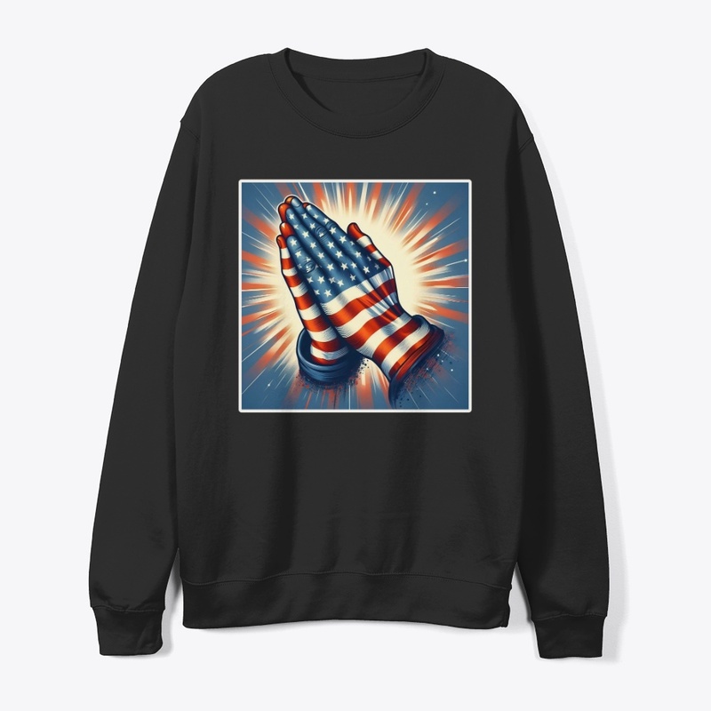 Praying Hands American Flag July 4th Tee