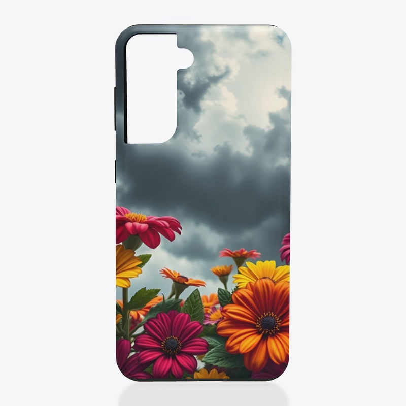Bold Blooms Under Stormy Skies