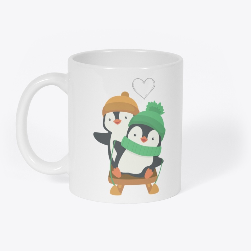 happy penguin couple