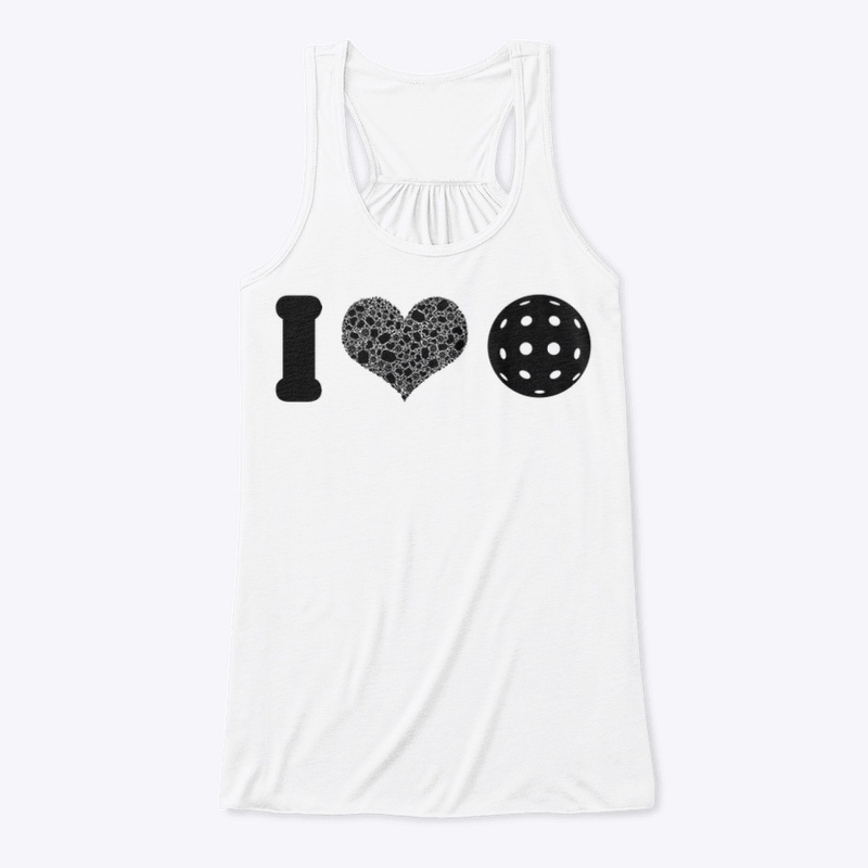 I Heart Pickleball Black w/ Outdoor ball