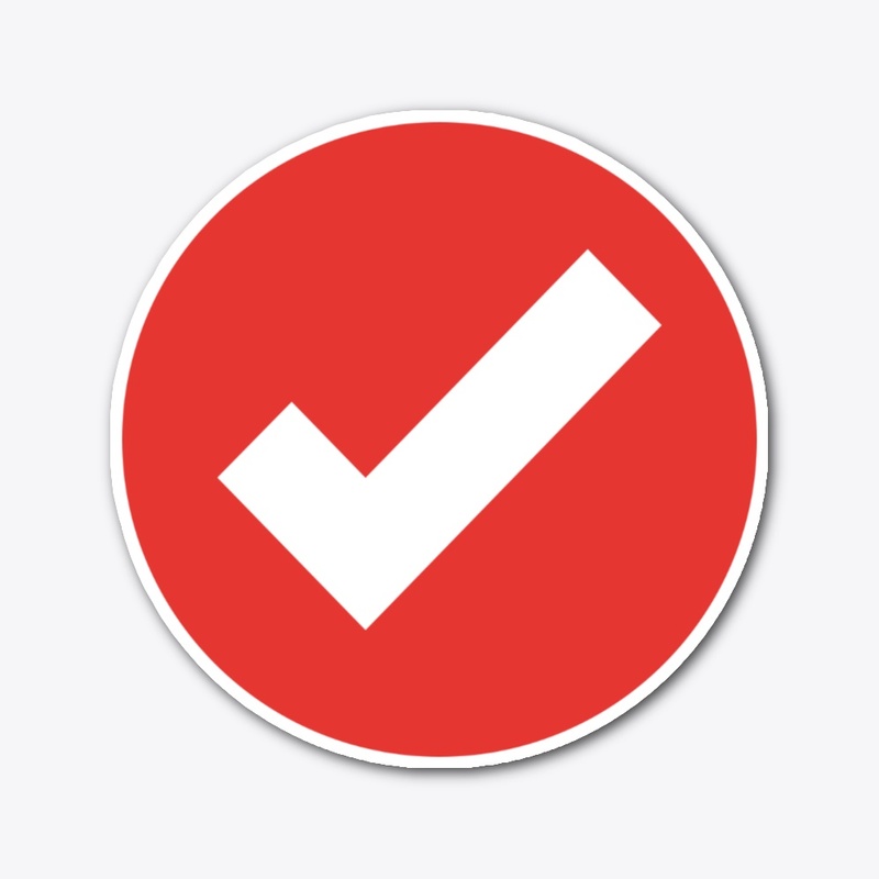 4" Red Check Mark Sticker 