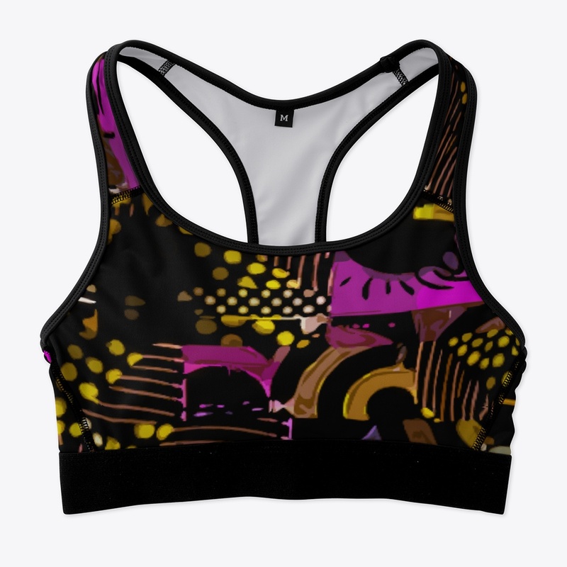 Pink Gold Glitched Pattern 