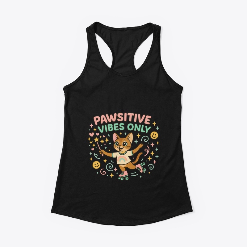 Pawsitive Vibes Only – Smiling Cat Tee