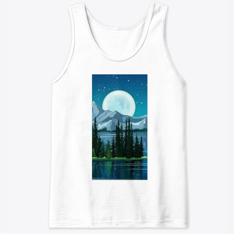 Dark Knight Moon With Forest Reflection