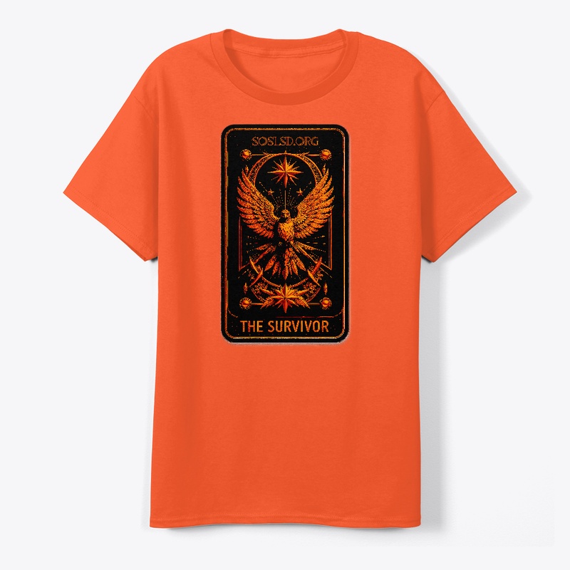 Survivor Tarot printed tee in pumpkin