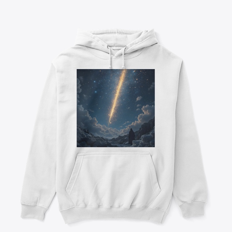Glittering falling meteor