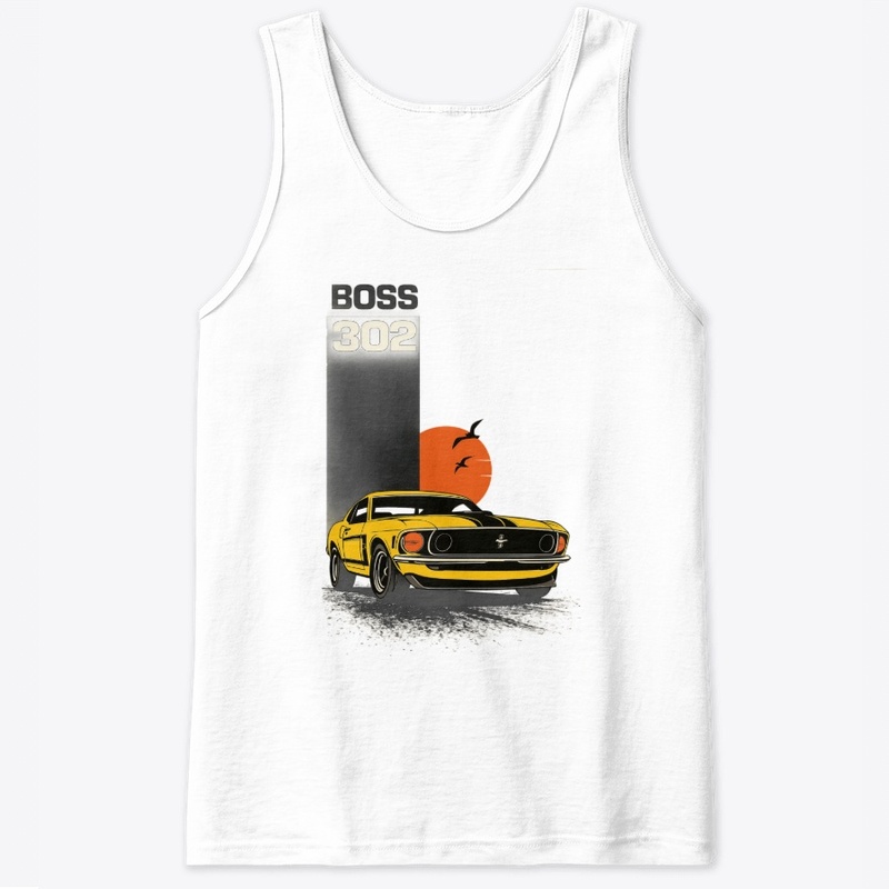 Boss 302 Mustang Sunset T-Shirt Design
