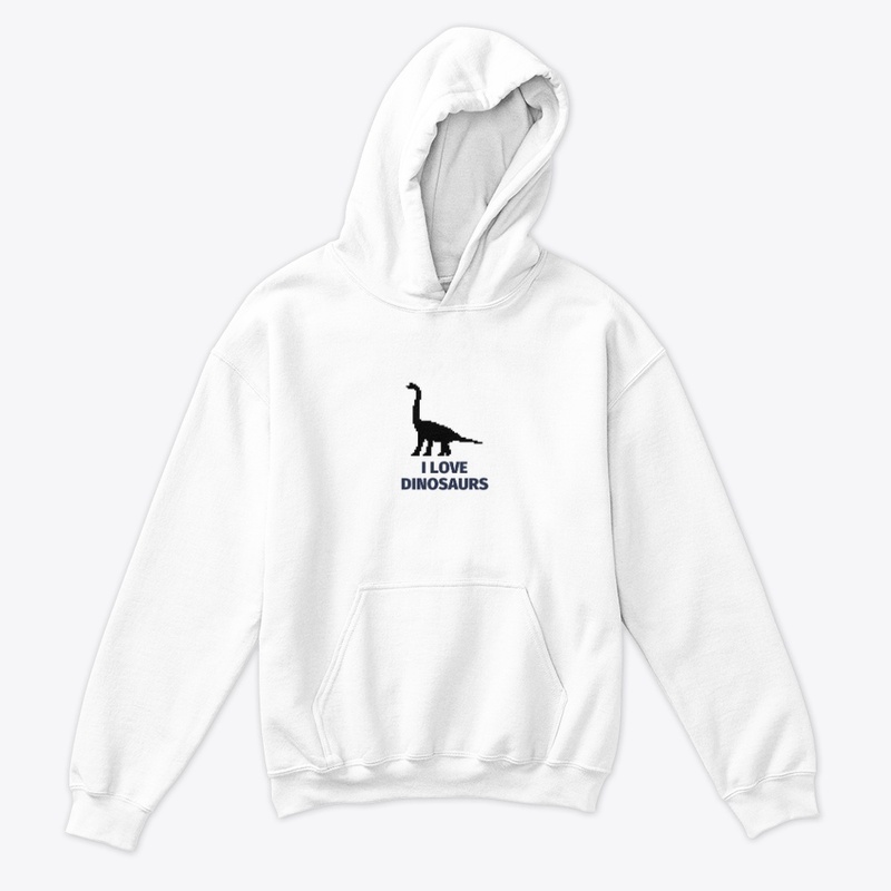Pixel Art Dinosaur 5 White