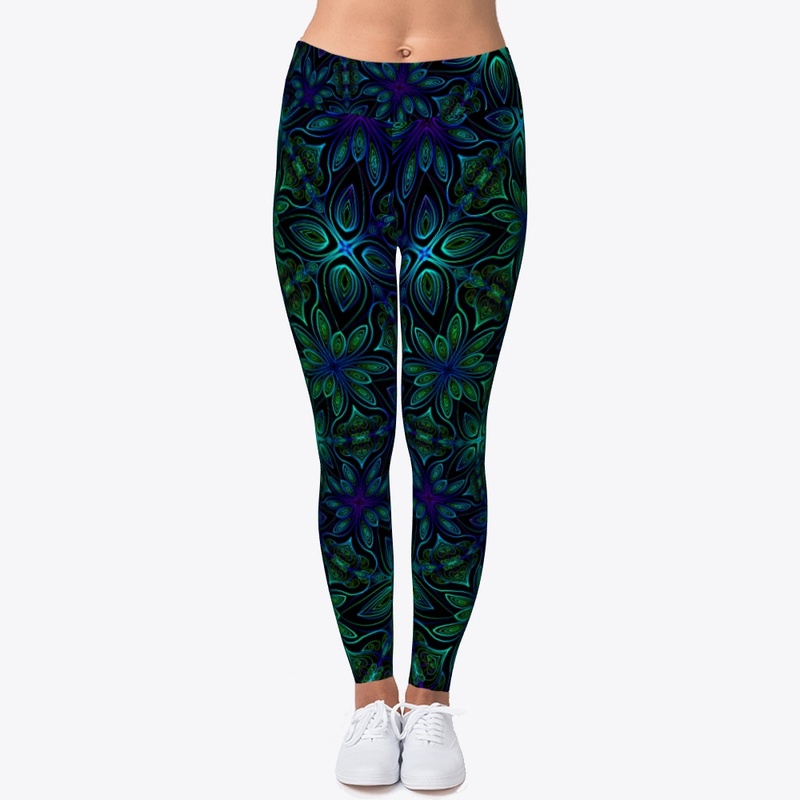 Blue Green  print leggings