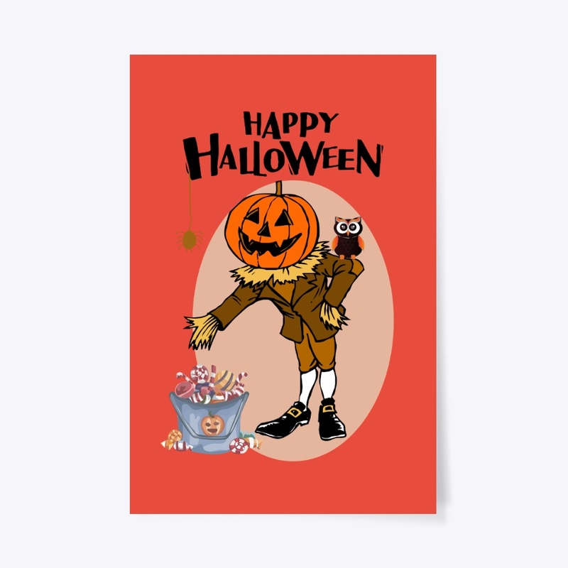 Happy Halloween Pumpkin Man Design