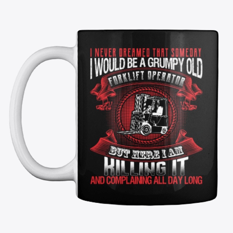 Vintage Design Grumpy Old Forklift