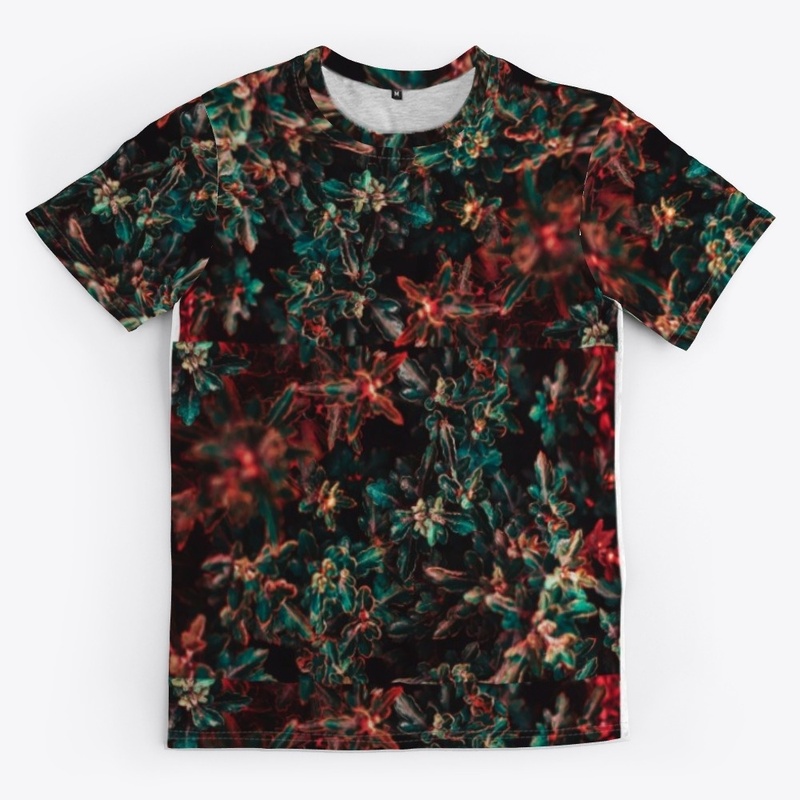 Flora On Dark With 3D Print T-shirt