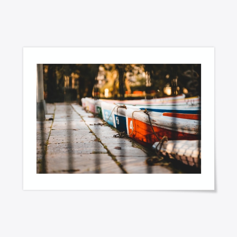 Many different color boats