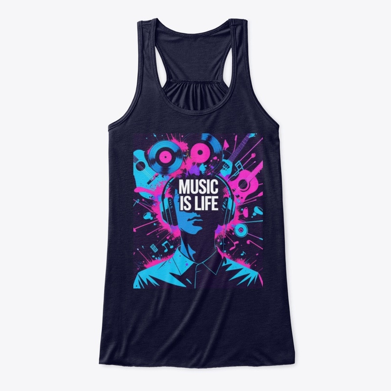 Music Is Life – Vibrant Headphone  Art