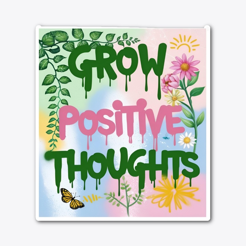 Grow Positive Thoughts  Graffiti Design