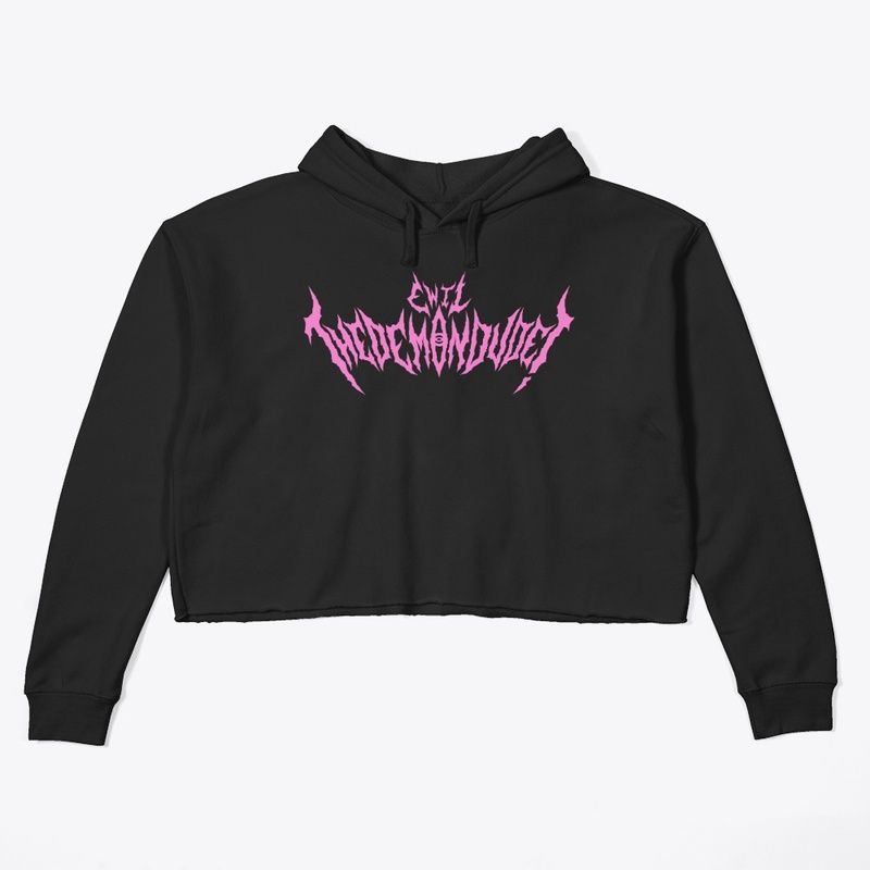 Pink Logo v4 Crop Hoodie