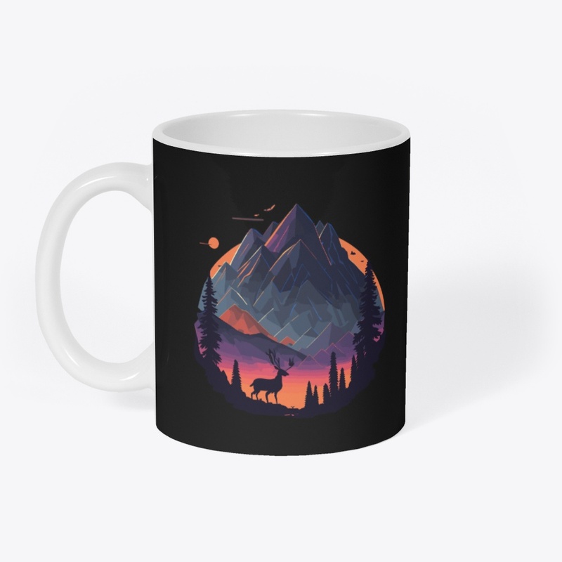 Silhouette Design of Rocky mountains
