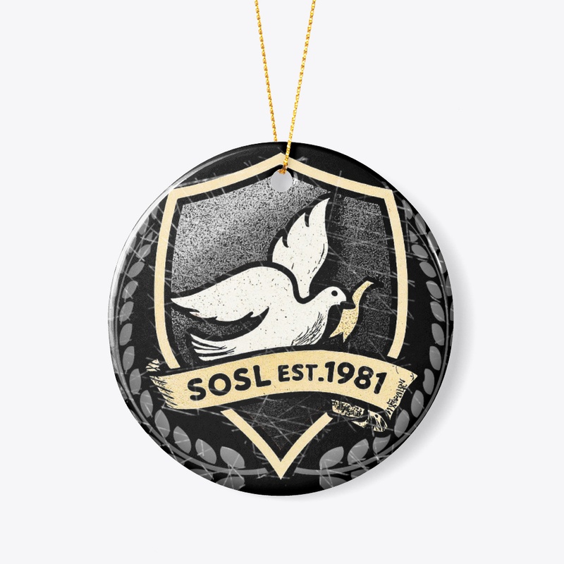 Distressed Shield ornament in onyx