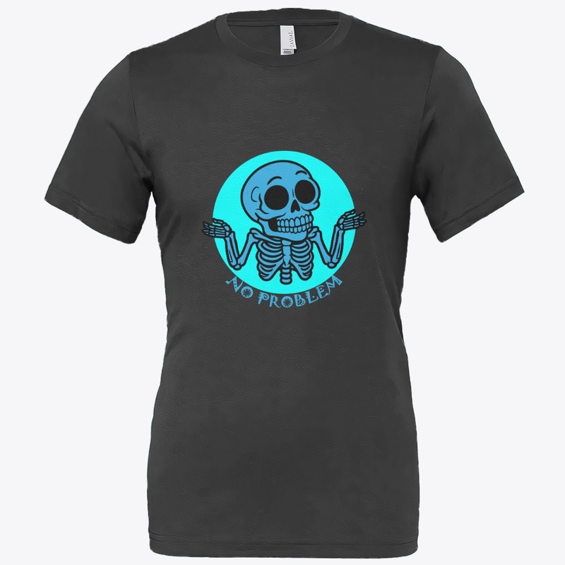 Neon Skeleton Circle No Problem