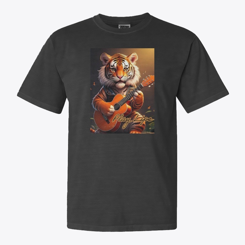 Play Lips, A tiger playing the guitar.