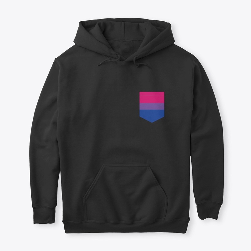 Printed Pocket Hoodie - Bi Flag