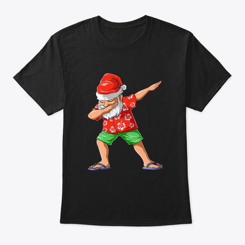 Dabbing Santa Christmas In July Party Ha Black T-Shirt Front