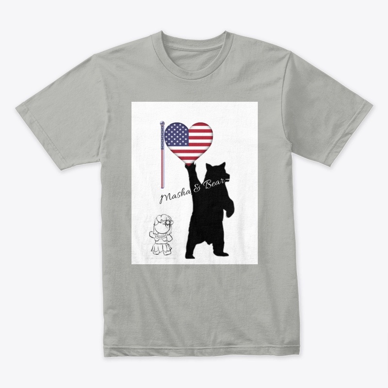 Masha & Bear American Flag Tee!