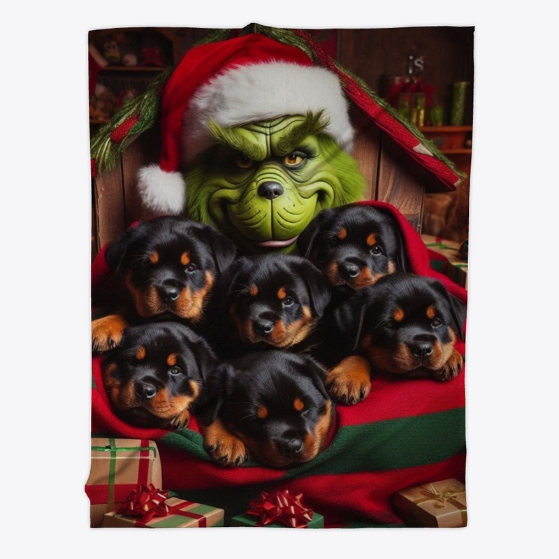 Rottweiler Puppies on Christmas Eve