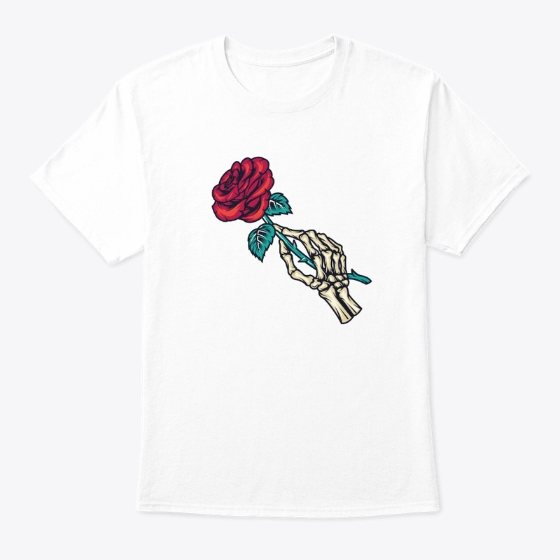  Skeleton Hand Holding Rose Hoodie 