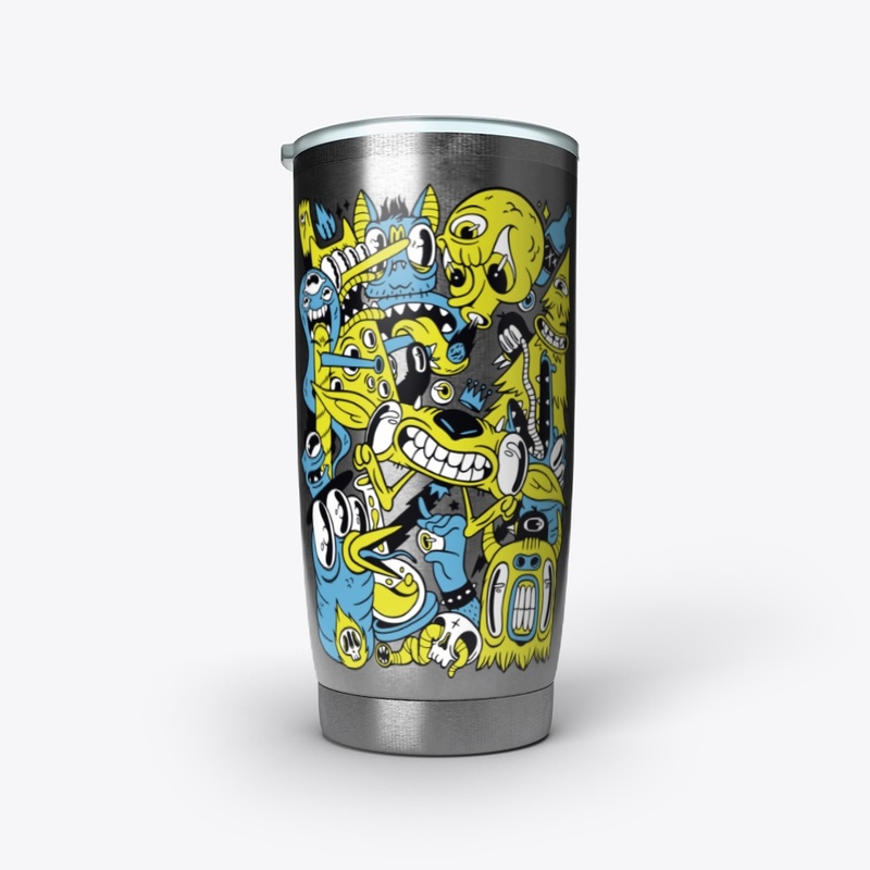 Halloween Cartoon Monsters Collage