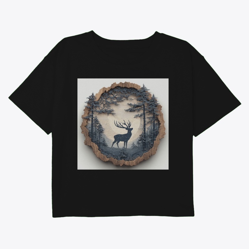 Rustic Deer Forest Wood Medallion Art