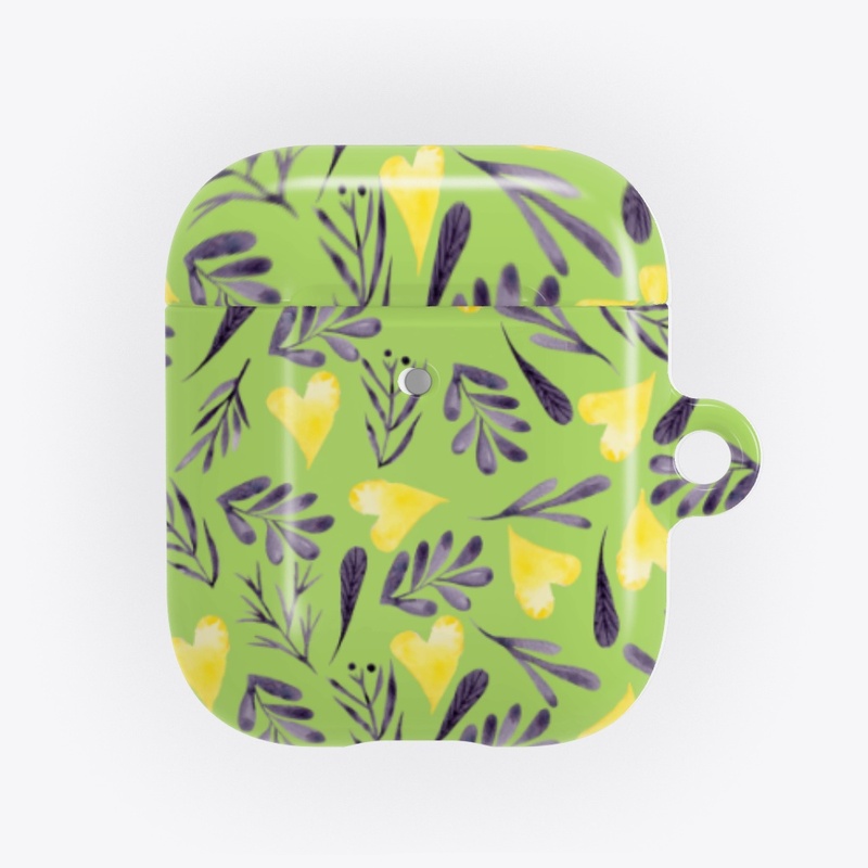 Yellow hearts and purple leaves