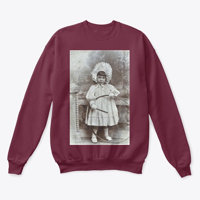 YOUNG VICTORIAN GIRL WITH HOOP & STICK