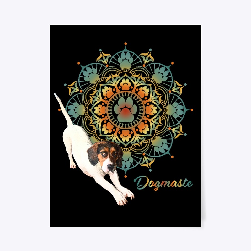 Dogmaste - Yoga dog with dog paw mandala