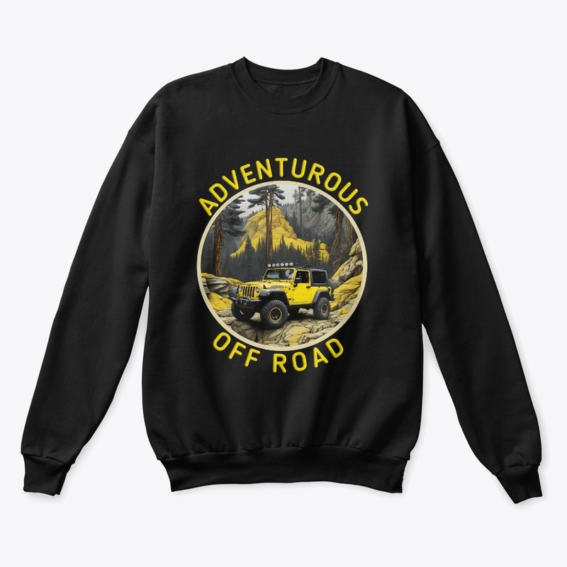 A yellow off-roading vehicle on hills
