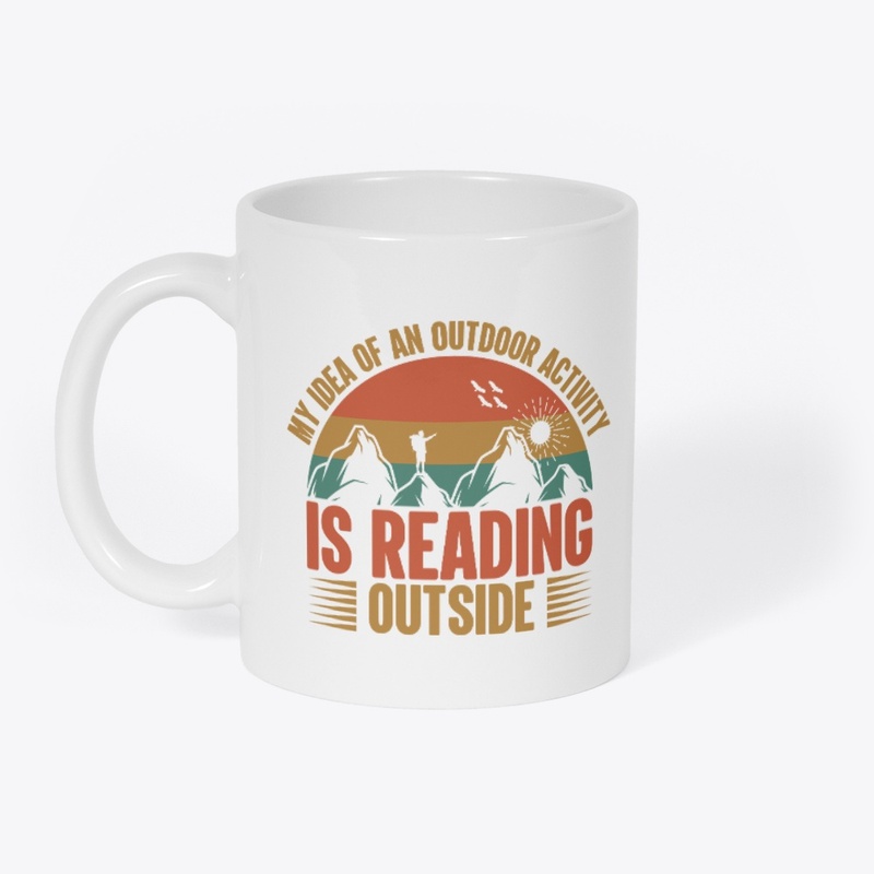 is reading outside