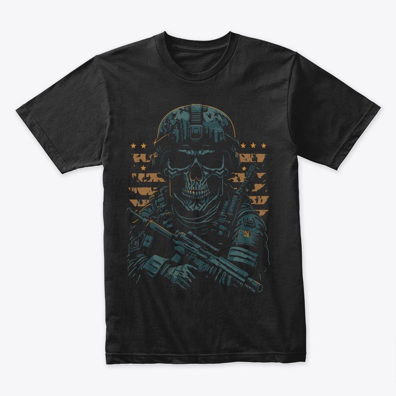 Military Skull and Rifles Design
