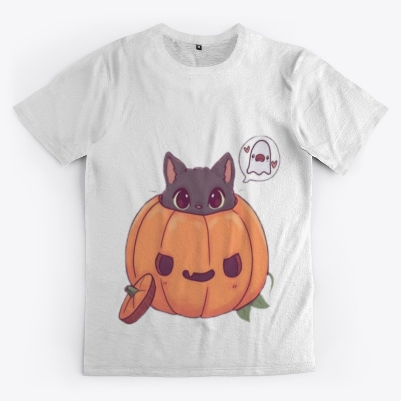 CUTE PUMPKIN AND CAT STICKER SHIRTS