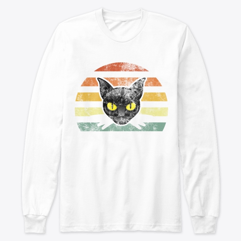 Vintage Black Cat Distressed