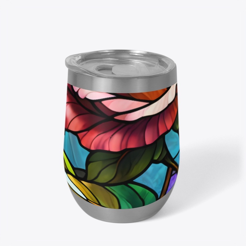 Stained Glass Roses Decor