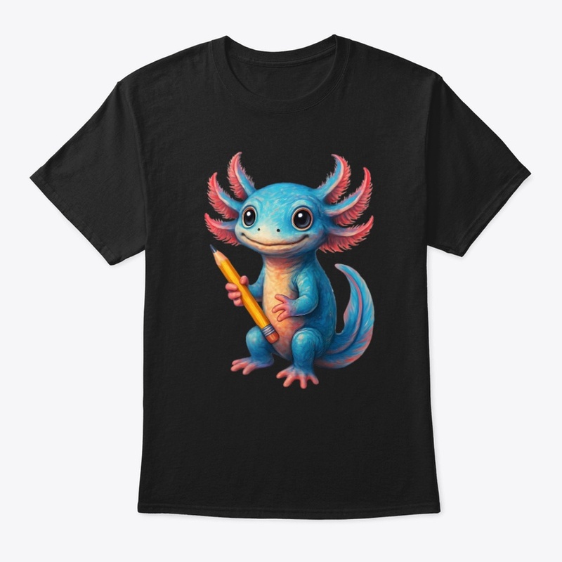 Cute Axolotl with Pencil Art