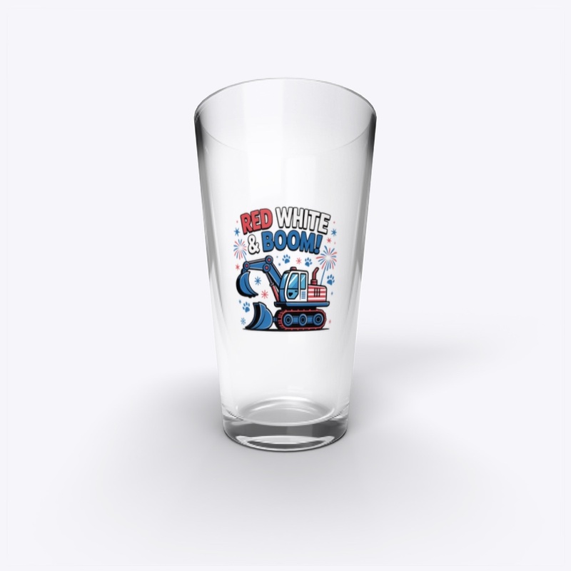 Red White & Boom Excavator Shirt 