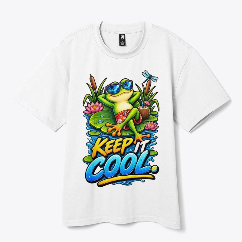 Keep It Cool Funny Frog T-Shirt Design 