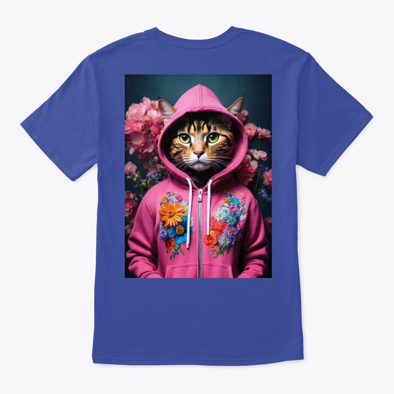cat wearing embellished hoodie